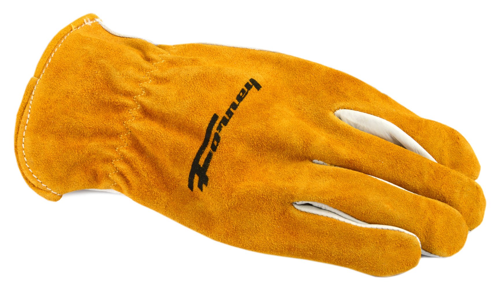 Forney 53123 Cowhide Leather Driver Men's Gloves, Medium, Russet/White - Image 3