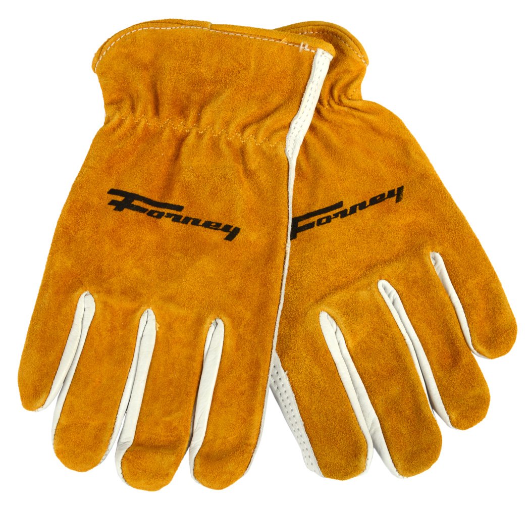 Forney 53123 Cowhide Leather Driver Men's Gloves, Medium, Russet/White - Image 5