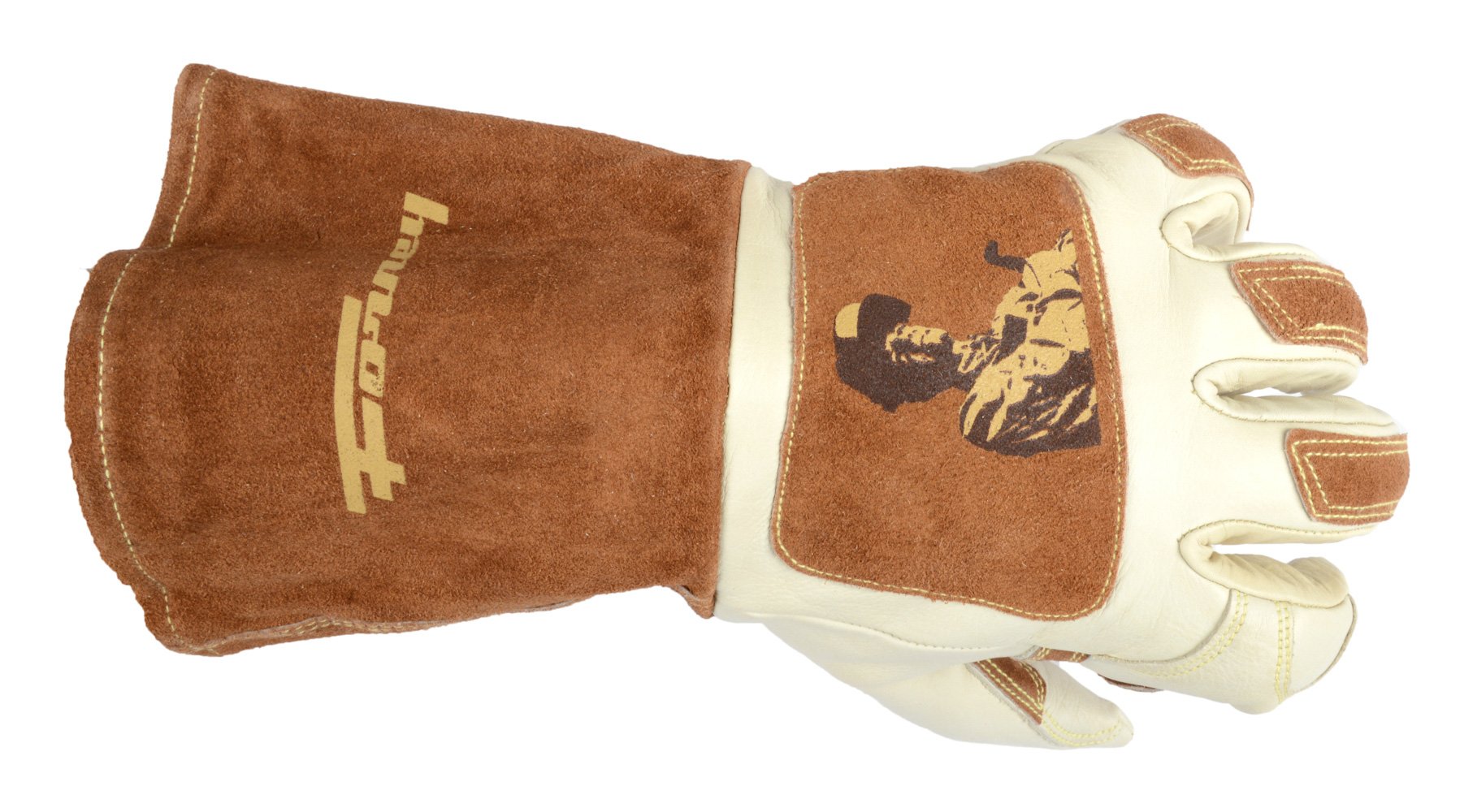 Forney 53410 Signature Men's Welding Gloves, Large, White/Brown - Image 3