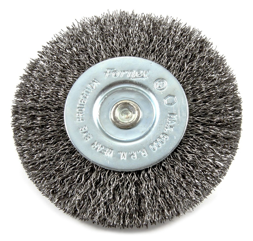 Forney 72739 Wire Wheel Brush, Coarse Crimped with 1/4-Inch Hex Shank, 4-Inch-by-.012-Inch - Image 3