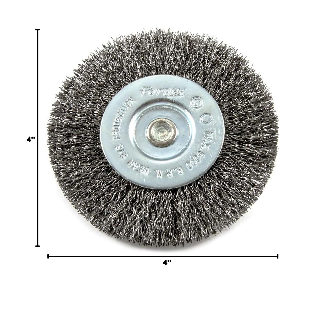Forney 72739 Wire Wheel Brush, Coarse Crimped with 1/4-Inch Hex Shank, 4-Inch-by-.012-Inch - Image 4