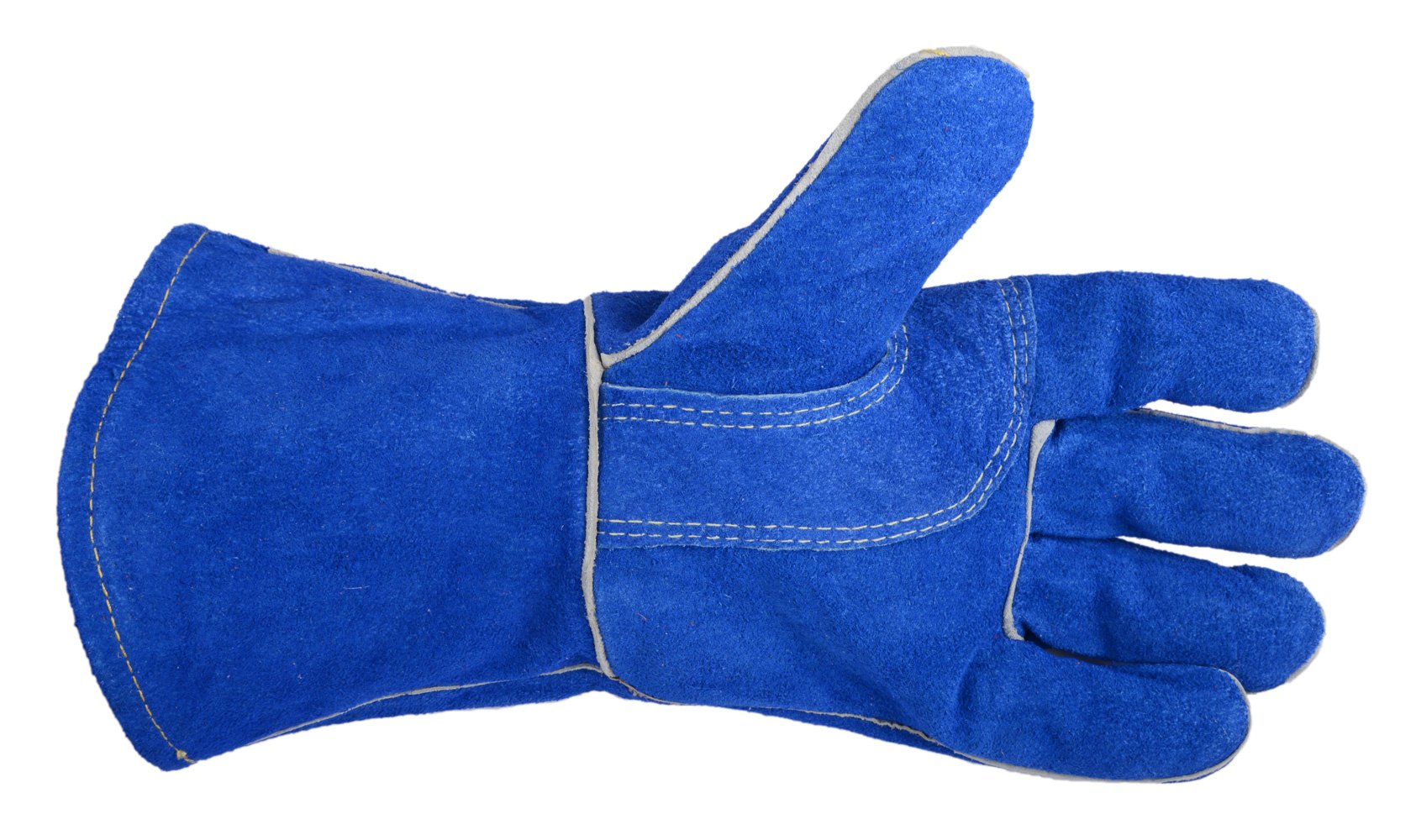 Forney INDUSTRIES 53422 Large, Blue, Men's, Heavy Duty Welding Gloves, Blue/Gold - Image 3