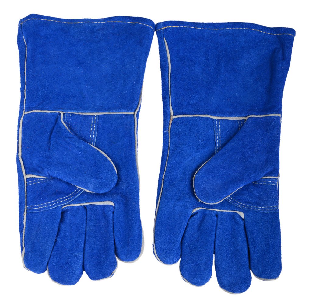 Forney INDUSTRIES 53422 Large, Blue, Men's, Heavy Duty Welding Gloves, Blue/Gold - Image 5